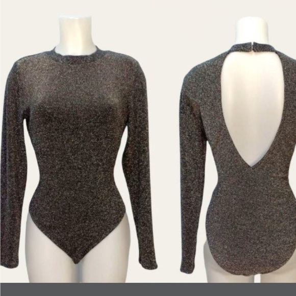 Hot H&M gorgeous shimmer open back sexy bodysuit - Picture 2 of 16